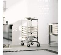 vidaXL Chariot à plateaux 6 bacs GN 39x55x87 cm acier inoxydable, support à plateaux, chariot de boulangerie, support à 4108073