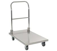 vidaXL Chariot à plateforme 82 x 53 x 86 cm Acier inoxydable Argenté