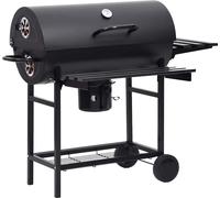 vidaXL Chariot barbecue avec roues et étagères Noir Acier 115x85x95 cm