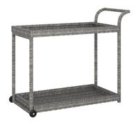 Vidaxl Chariot De Bar Gris 100x45x83 Cm Résine Tressée Gris