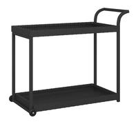 Vidaxl Chariot De Bar Noir 100x45x83 Cm Résine Tressée Noir