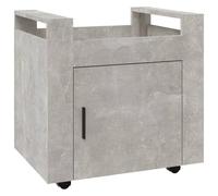 vidaXL Chariot de bureau Gris béton 60x45x60 cm Bois d'ingénierie
