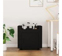 vidaXL Chariot de bureau Noir 60x45x60 cm Bois d'ingénierie816609 Noir G