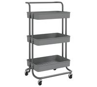 Vidaxl Chariot De Cuisine 3 Niveaux Gris 42x25x83,5 Cm Fer Et Abs Gris