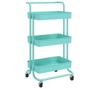 vidaXL Chariot de cuisine 3 niveaux Turquoise 42x35x85 cm Fer et ABS336338 Turquoise G