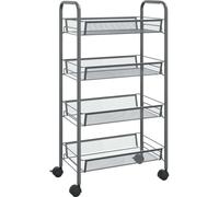 vidaXL Chariot de cuisine 4 plateaux Gris 46x26x85 cm Fer