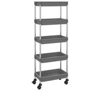 Vidaxl Chariot De Cuisine 5 Niveaux Gris 42x29x128 Cm Fer Et Abs Gris