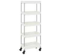 vidaXL Chariot de cuisine 5 plateaux Blanc 42x29x128 cm Fer et ABS