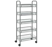 vidaXL Chariot de cuisine 5 plateaux Gris 46x26x105 cm Fer