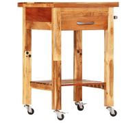 vidaXL Chariot de cuisine 55x55x89 cm bois massif d'acacia, chariot, chariot à roulettes, chariots à roulettes, chariot de 355013