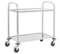 Vidaxl Chariot De Cuisine À 2 Niveaux 96,5x55x90 Cm Acier Inoxydable