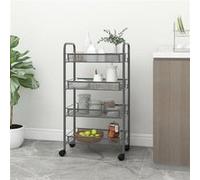 Vidaxl Chariot De Cuisine À 4 Niveaux Gris 46x26x85 Cm Fer Gris