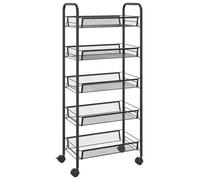 Vidaxl Chariot De Cuisine À 5 Niveaux Noir 46x26x105 Cm Fer Noir