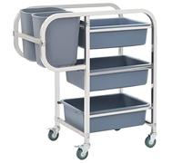 vidaXL Chariot de cuisine avec récipients en plastique 82x43,5x93 cm