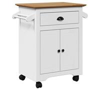 vidaXL Chariot de cuisine BODO blanc et marron 72x45x80 cm