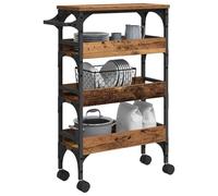 vidaXL – Chariot de cuisine – Bois ancien 53 x 20 x 76 cm – Roulettes, mobile et durable