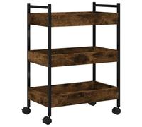 vidaXL Chariot de cuisine Chêne fumé – Bois d'ingénierie – 50x30x70 cm