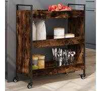 vidaXL Chariot de cuisine chêne fumé 70x30x82 cm bois d'ingénierie
