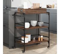 vidaXL Chariot de cuisine chêne marron 81,5x41x92,5 cm bois ingénierie