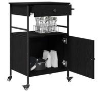vidaXL Chariot de cuisine Chêne noir – Bois composite 56 x 43 x 89,5 cm