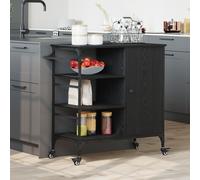 vidaXL Chariot de cuisine Chêne noir 87,5x38,5x84,5 cm Bois d'ingénierie