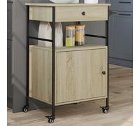vidaXL Chariot de cuisine chêne sonoma 56x43x89,5 cm bois d'ingénierie