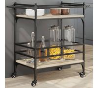 Chariot de cuisine chêne sonoma 82x40x78,5 cm bois d ingénierie
