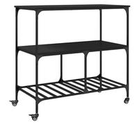 vidaXL Chariot de cuisine noir 100x50x95 cm bois d'ingénierie