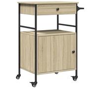 vidaXL Chariot de cuisine chêne sonoma 56x43x89,5 cm bois d'ingénierie