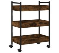 vidaXL Chariot de cuisine chêne fumé 50x30x70 cm bois d'ingénierie