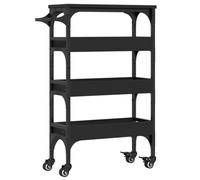 vidaXL Chariot de cuisine noir 53x20x76 cm bois d'ingénierie