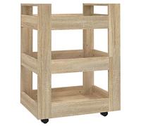 Chariot de cuisine Chêne sonoma 60x45x80 cm Bois d ingénierie Marron G