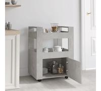 Vidaxl Chariot De Cuisine Gris Béton 60x45x80 Cm Bois D'ingénierie Marron