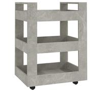 Vidaxl Chariot De Cuisine Gris Béton 60x45x80 Cm Bois D'ingénierie Marron