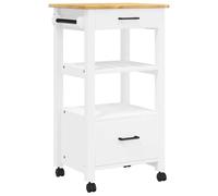 Vidaxl Chariot De Cuisine Monza 48x40x90 Cm Bois Massif De Pin Marron