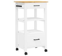 Vidaxl Chariot De Cuisine Monza 48x40x90 Cm Bois Massif De Pin Marron