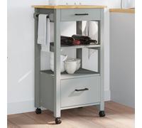 vidaXL Chariot de cuisine MONZA 48x40x90 cm bois massif de pin Marron