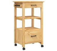 vidaXL Chariot de cuisine MONZA 48x40x90 cm bois massif de pin Marron