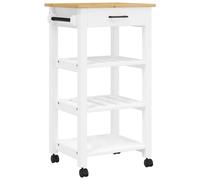 Vidaxl Chariot De Cuisine Monza 48x40x90 Cm Bois Massif De Pin Marron