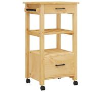 vidaXL Chariot de cuisine MONZA 48x40x90 cm bois massif de pin Marron