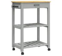 Vidaxl Chariot De Cuisine Monza 60x40x90 Cm Bois Massif De Pin Marron