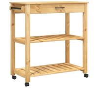 Vidaxl Chariot De Cuisine Monza 84x40x90 Cm Bois Massif De Pin Marron