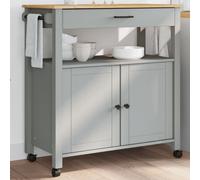 vidaXL Chariot de cuisine MONZA 84x40x90 cm bois massif de pin Marron