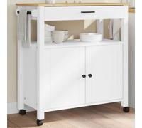 vidaXL Chariot de cuisine MONZA 84x40x90 cm bois massif de pin Marron