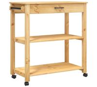 Vidaxl Chariot De Cuisine Monza 84x40x90 Cm Bois Massif De Pin Marron