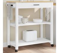vidaXL Chariot de cuisine MONZA 84x40x90 cm bois massif de pin Marron