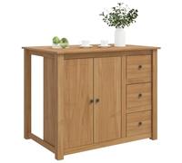 vidaXL Chariot de Cuisine Panama 2 pcs Cire de Miel 112 x 77 x 90 cm, Organisateur de Cuisine, îlot Mobile Rustique, Grande Station de préparation, Chariot culinaire Roulant