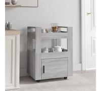 Vidaxl Chariot De Cuisine Sonoma Gris 60x45x80 Cm Bois D'ingénierie Marron