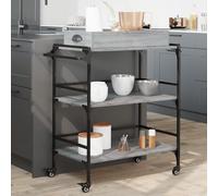 vidaXL Chariot de cuisine sonoma gris 81,5x41x92,5cm bois d'ingénierie