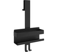 vidaXL Chariot de douche Suspendu Noir mat Acier inoxydable brossé 304